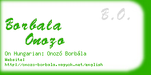 borbala onozo business card