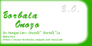 borbala onozo business card